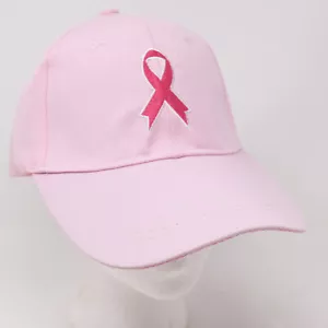 Breast Cancer Awareness Cap Pink Adjustable Strapback Embroidered Ribbon New Hat - Picture 1 of 9