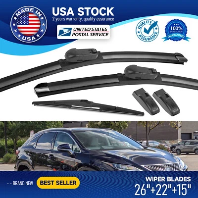 Juego de limpiaparabrisas delantero y trasero 26" 22" 15" para Lexus RX350 2004-2013 Foto 1 de 4