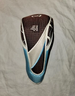 Capa para cabeça de taco de golfe MaxFli 4i Hybrid Rescue marrom branca azul - Imagem 1 de 4