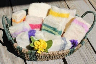 HANDMADE Felted Goat's Milk Soap 100% Wool Exfoliating Natural You Pick - Image 1 of 4