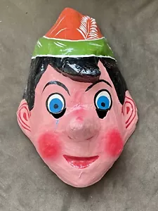 Vintage mexikanische Volkskunst Pinocchio Tag der Toten Karneval Pappmaché Maske - Bild 1 von 6