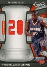 2009-10 Certified Fabric of the Game Jersey Number Card #134 Raymond Felton/99