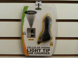 Cargador de coche MVolt MicroUSB con punta de luz LED y entrada USB para dispositivos Android - Imagen 1 de 1