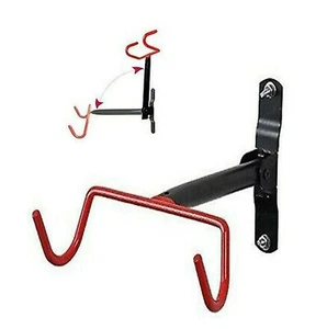 BIKE BICYCLE WALL MOUNTED RACK STORAGE HANGER HOLDER HOOK FOLDING SPACE SAVER - Picture 1 of 12
