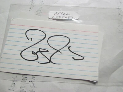 Roger Federer Signed Index Card JSA CERTIFIED  - Image 1 of 2