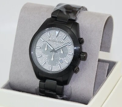 RELOJ PARA HOMBRES NUEVO AUTÉNTICO MICHAEL KORS LAYTON CRISTALES NEGROS PAVE GLYTZ MK8899 Foto 1 de 4