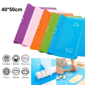 Baking Mat Non Stick Silicone Kneading Rolling Pastry Mat Fondant Cake Dough - Picture 1 of 16