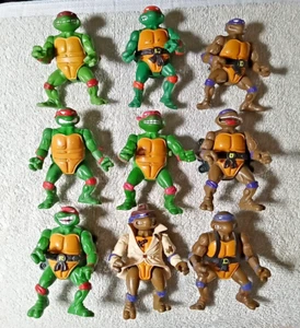 TMNT gemischtes Set mit 9 Vintage Teenage Mutant Ninja Turtles Actionfiguren 1988-1993_BY - Bild 1 von 7