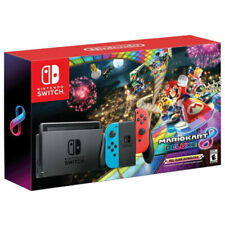 Nintendo Switch HAC-001(-01) with Blue and Red Joy-Con Controllers and Mario Kart 8 Bundle - Black