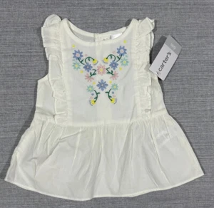 Carter's White Dress 6 Months NWT Embroidered Bodice Ruffle Trim Summer Portrait - Picture 1 of 6