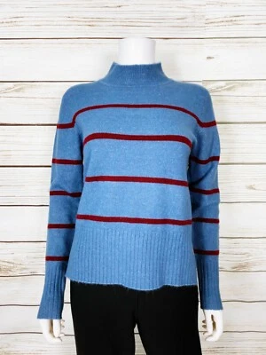 Небеса синий женский свитер размер XS синий w/красный полоски длинным рукавом пуловер - Изображение 1 из 4