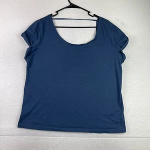 Pink Victoria's Secret Top Women's Medium Large Short Sleeve Round Neck Blue - Picture 1 of 10