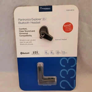NEW Plantronics Explorer 233 Bluetooth Earpiece with Car Charger Sealed Phone - Picture 1 of 24
