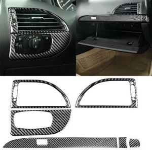 6 Carbon Fiber dashboard Interior Trim Set For BMW 650i 645Ci E63 M6 2004-10 B - Foto 1 di 9