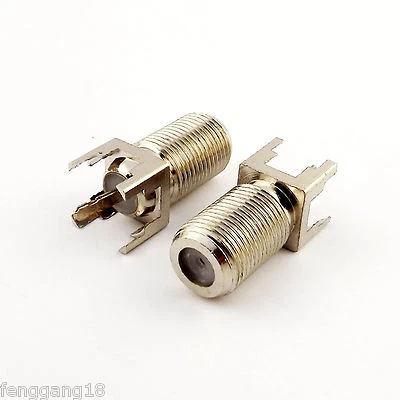 10pcs F Female PC Board PCB Mount Straight RF coaxial TV PAL Antenna Connector - Image 1 of 4