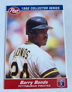 MLB BARRY BONDS Pittsburgh Pirates 1992 Post Collector Series Trading CARD #15 - Picture 1 of 3