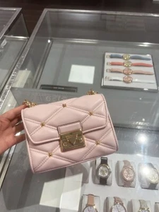 NWT Michael Kors Serena Small Flap Vegan Crossbody Bag In Powder Blush - Picture 1 of 6