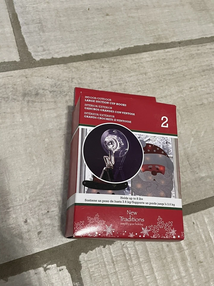 4 ventosas ganchos grandes decoraciones navideñas adornos soportes perchas Foto 1 de 3