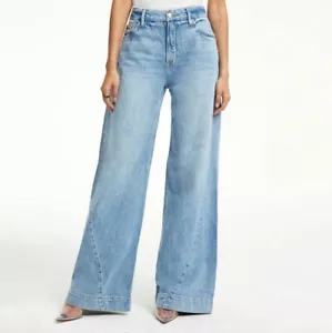 Good American Weightless Cyber Wide Leg Jeans Indigo 210 Damen Gr. 14 NEU Neu mit Etikett - Bild 1 von 5