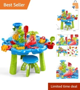 Durable Sand Water Activity Table with 28PCS Toys for Creative Outdoor Play - Picture 1 of 9