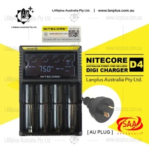 Nitecor D4 4 slot Smart Battery charger Lithium F 17500 14500 10440 16340 RCR123 - Picture 1 of 4
