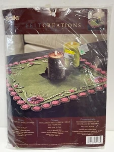 Bucilla Felt Creations Pansy Quilt Square Table Topper Kit Embroidery Craft - Picture 1 of 4