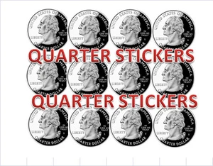 12 25 cent QUARTER Vending Price Stickers vendstar candy gumball - Picture 1 of 1