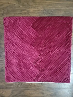 William Sonoma Home  Pleated Red Plum Velvet 22 X 22 Pillow Cover  - Image 1 of 4