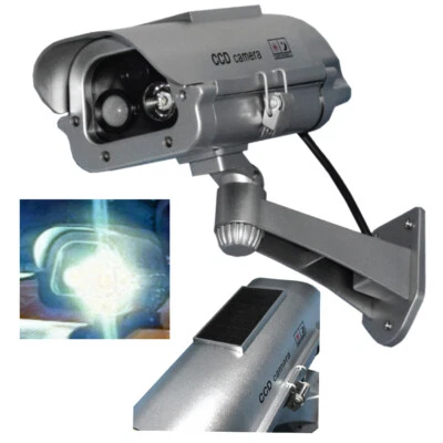 Solar Powered Dummy Camera with Motion Activated Flashing Bright White LED - Image 1 of 4