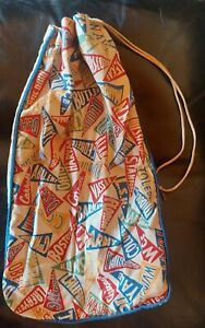 1940s, 50s College Pennant Sports, Boot Bag, With Drawstring Top 16" x 10"