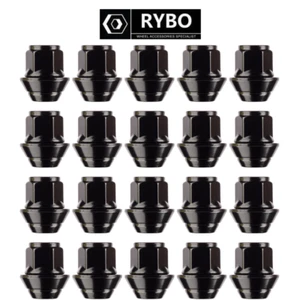 20x Ford Focus Ersatz-Alufelgenmuttern M12 x 1,5, 19 mm Sechskant, OE-Style schwarz - Bild 1 von 6