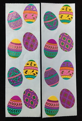 Adesivos FOILED EASTER EGG da Mrs. Grossman. 4 quadrados. 1996. Aposentado. - Imagem 1 de 4
