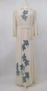 Vestido envolvente de crepé crema Honolulu hawaiano alde viento de la década de 1940 antiguo glamour de Hollywood - Imagen 1 de 23