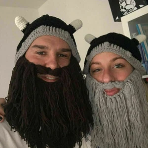 Bart Beanie Winter Strick Häkel Schnurrbart Ski Maske Warm Mütze Mütze Hippie Cosplay - Bild 1 von 16