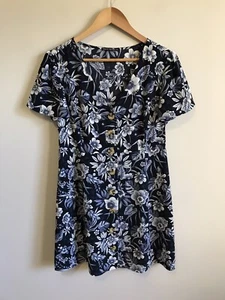 TOKITO PETITES Short Sleeve A-line Dress Size 12 Floral Print - Picture 1 of 7