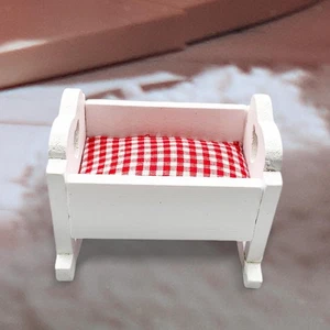 Miniatura casa delle bambole culle 1 12 scala letto culla display scena di vita - Foto 1 di 7