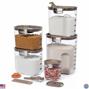 ProKeeper+ Juego de almacenamiento hermético de alimentos de 9 piezas - Botes de harina y azúcar de topo - Imagen 1 de 7