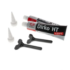 2x DIRKO HT Dichtmasse ELRING 70ml schwarz -60 bis 315° Silikon Motor Ölwanne - Bild 1 von 7