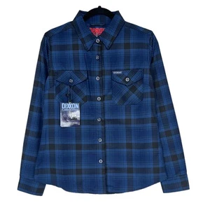 Dixxon Dark Stormy Button Down Plaid Long Sleeve Shirt Women's Size Medium NWT - Picture 1 of 10