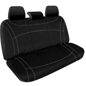 Getaway Neoprene Ready Made Seat Covers - Rear, Black/Silver Stitch, Suits Na... - Picture 1 of 2