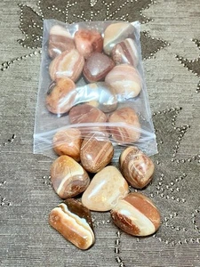 Red Agate Banded Tumbled Stones 7 oz Bag Chakra Crystals Almost Half Pound - Picture 1 of 9