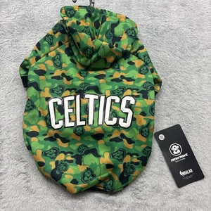 Boston Celtics NBA Pets  Fresh Paws Camo Hooded Sweatshirt Dog Size XL 20-35lbs - Picture 1 of 3