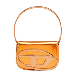 DIESEL Orange 1DR Iconic Shoulder Bag in Mirrored Leather - New with defects - Picture 1 of 8