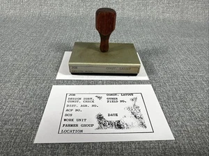 Vintage RARE Wood Rubber Ink Stamp "Construction Layout” - Picture 1 of 7