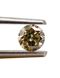 Natural Loose Diamond 0.156 Ct Champagne Color Round Cut 3.4 mm I1 Clarity - Picture 1 of 9