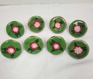 Pomello per armadio porcellana ceramica floreale cassetto maniglie estraibili verde con fiori lotto 8 - Foto 1 di 9