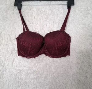 Victoria's Secret Burgundy 32 DD Sexy  Lace Light Line Multiposition Bra VS - Picture 1 of 11