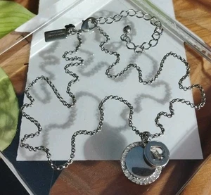 Kate Spade "Spot the Spade" Pave Charm Anhänger klar/silberfarben 16" + Halskette! - Bild 1 von 7