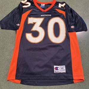 Terrell Davis Denver Broncos NFL Jersey Vintage Champion Size M 40 Blue Orange - Picture 1 of 5