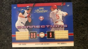 2003 Playoff Prestige Connections Dual GU Bat Jim Thome Pat Burrell 022/400 - Picture 1 of 2